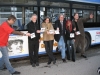 Klaus and Christina Voormann, Sandrina Sedona, David Wiliamson, Frank thr reporter  and Achim Schultz on the Harrison Bus