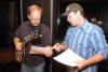 Ron Block and Jim Van Cleve discuss the arrangement of The Speed Of Bluegrass<br />
