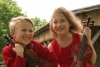 The Olson kids with their violins