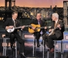 Mark Johnson and Steve Martin performing on the David Letterman Show