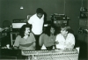 From left Engineer Tag Georgia, Mose Davis, Crystal Fox, and producer Randall Franks at Southern Tracks Studios in Atlanta, Ga. recording The Christmas Song.